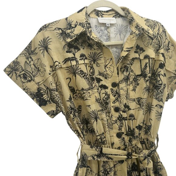Corey Lynn Calter Womens XS Romper Penelope Toile Linen Blend Anthropologie - Picture 2 of 8